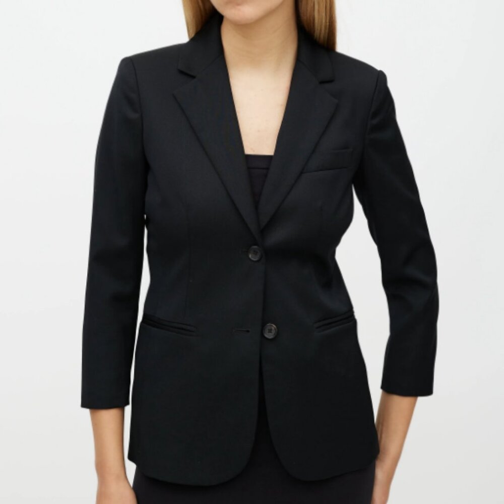 Vince Classic Black Wool Blend Blazer Jacket